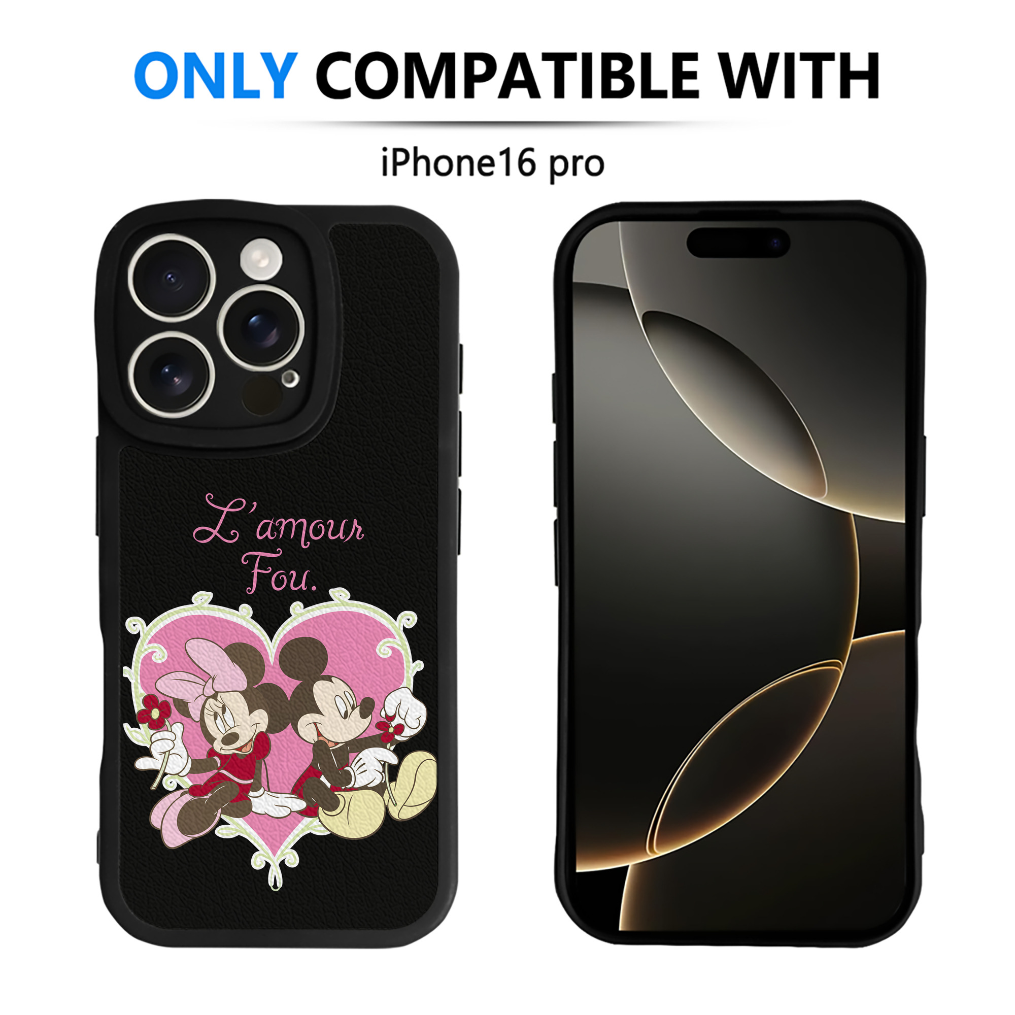 （画像用） ミッキーマウス Mickey Mouse 【iPhone 16シリーズ対応】シリコンスマホケース（レザー調） 材質：シリコン